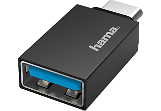 HAMA HM.200311 USB-C Fiş- USB A Soket Adaptör Siyah