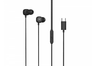MAXELL SQUARE vezetékes fülhallgató mikrofonnal, Type-C csatlakozóval, fekete (348566)