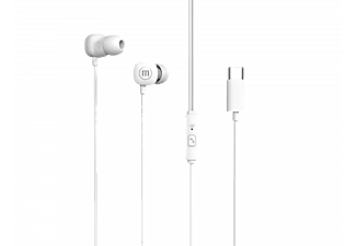MAXELL SQUARE vezetékes fülhallgató mikrofonnal, Type-C csatlakozóval, fehér (348567)