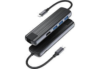DAYTONA TC090 Type-C To 3* USB 3.0 4K Ultra Hd HDMI RJ45 Gigabit Ethernet Pd Şarj Çevirici Adaptör