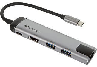 VERBATIM USB-C Multiport Hub USB 3.1 GEN 1, USB 3.0 x 2, HDMI, RJ45 USB Çoklayıcı Gri