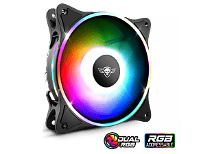 SPIRIT OF GAMER Airforce Dual RGB, 12cm ház hűtő ventilátor, 3PIN, RGB LED, fekete (SOG-V120TW)