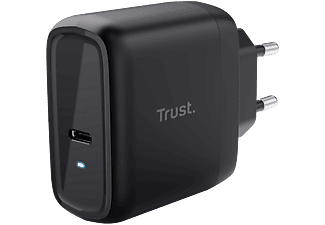 TRUST Maxo 65W USB Type-C hálózati töltő, 2 méter Type-C kábel, fekete (24817)