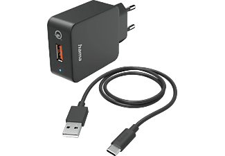 HAMA FIC E3 Hálózati töltő, QC 3.0, USB Type-C kábel, 19,5W (201625)