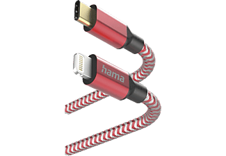 HAMA FIC E3 USB Type-C Lightning adatkábel, 1,5 méter, piros (201562)
