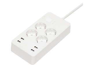 HOME NV 4 WIFI Smart (WiFi) elosztó, 4 aljzat, aljzatonként vezérelhető, 4 USB, 1,5 méter, fehér