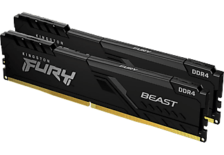 KINGSTON FURY Beast Black XMP DDR4 memória szett, 32GB, 3200MHz, CL16, DIMM, 2x16GB (KF432C16BB1K2/32)