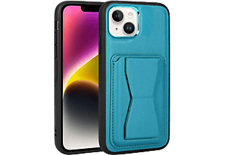 CEPAX iPhone 14 Plus Handmade Leather Magnetic Stand Cardcase Mavi Case Telefon Kılıfı