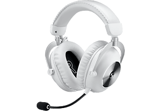 LOGITECH PRO X2 LIGHTSPEED vezeték nélküli fejhallgató mikrofonnal, BT, 2,4GHz USB, jack, fehér (981-001269)