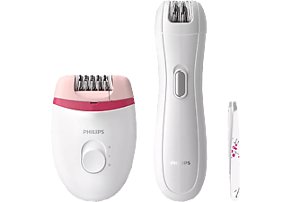 PHILIPS BRP506/00 Satinelle Essential kompakt epilátor, fehér/rózsaszín