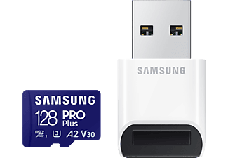 SAMSUNG Pro Plus microSDXC memóriakártya + USB kártyaolvasó, 128GB, Class10, V30, U3 (MB-MD128SB/WW)