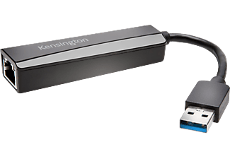 KENSINGTON UA0000E USB 3.0 hálózati adapter, RJ-45, Gigabit LAN, fekete (K33981WW)
