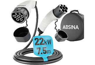 ABSINA Elektromos autó töltőkábel 22kW, 32A, 3 fázisú, 7,5m (52-231-1007)
