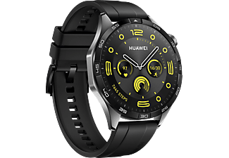 HUAWEI Watch GT 4 okosóra, 46mm, fekete fluoroelasztomer szíj (55020BGS)