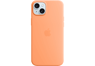 APPLE iPhone 15 Plus MagSafe rögzítésű szilikon tok, narancssörbet (MT173ZM/A)