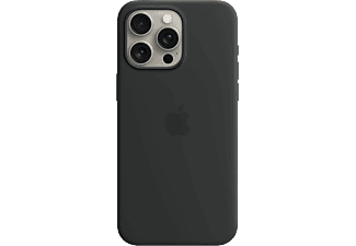 APPLE iPhone 15 Pro Max MagSafe rögzítésű szilikon tok, fekete (MT1M3ZM/A)