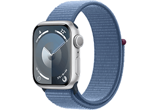 APPLE Watch Series 9 GPS + Cellular MRHX3TU/A  41 mm Gümüş Rengi Alüminyum Kasa ve Buz Mavisi Spor Loop