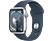 APPLE Watch Series 9 GPS + Cellular MRJ33TU/A  41 mm Gümüş Rengi Paslanmaz Çelik Kasa ve Fırtına Mavisi Spor Kordon - M/