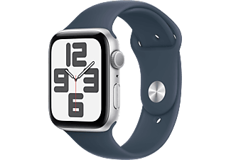 APPLE Watch SE 2023 GPS MREE3TU/A  44 mm Gümüş Rengi Alüminyum Kasa ve Fırtına Mavisi Spor Kordon - M/L