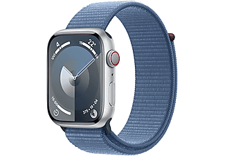 APPLE Watch Series 9 GPS + Cellular MRMJ3TU/A  45 mm Gümüş Rengi Alüminyum Kasa ve Buz Mavisi Spor Loop