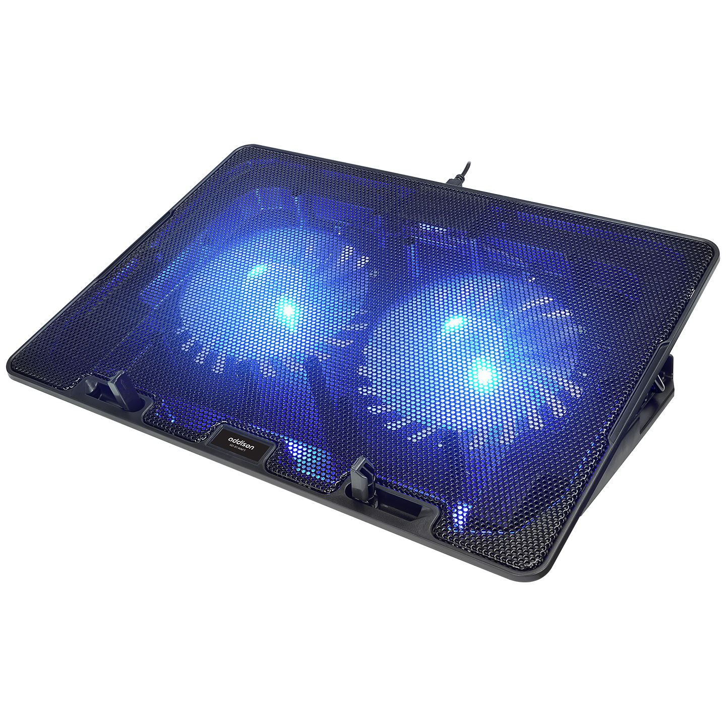 AD-S1 Waft Mavi Led Işıklı 2 Fanlı 2 Usb Dc 5V Laptop Soğutucu Stand Siyah