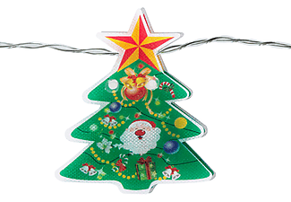 FAMILY CHRISTMAS LED fényfüzér, karácsonyfa, 1,35 méter, 10 LED, melegfehér, 2 x AA (58911)