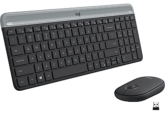 LOGITECH MK470 Kablosuz İnce Türkçe Q Klavye Mouse Seti - Siyah