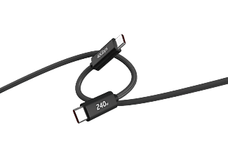 ISY IUC 6000 USB 4 Type-C összekötőkábel, 40 Gbit/s, PD 3.1 max 240W, 1,8 méter, fekete (2V225501)