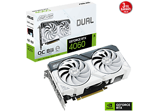 ASUS Dual GeForce RTX 4060 OC White 8GB GDDR6 128Bit Nvidia Ekran Kartı