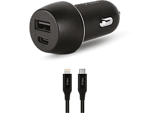 TTEC Smart Charger Duo PD 32W Araç Hızlı Şarj Aleti USB-C+USB-A + USB-C Lightning Kablo Siyah