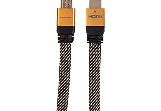 GOLDMASTER Cab-26 1.5 M Altın Uçlu 4K 2160 3D HDMI Kablo Siyah Altın