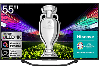 HISENSE 55U7KQ 4K UHD Smart Mini-LED ULED televízió, sötétszürke, 139 cm