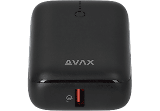 AVAX Mini gyorstöltő powerbank, 10 000 mAh, Type-C 20W, fekete (PB105B)
