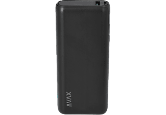 AVAX Vitality gyorstöltő powerbank, 20 000 mAh, PD/Type-C 65W+QC 18W, fekete (PB202B)