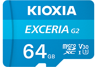 KIOXIA 64GB Exceria G2 Micro SDXC U1 V30 4K 100/50 MicroSD Kart Mavi
