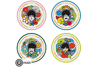 The Beatles - Yellow Sub Flowers 4 db-os tányérszett