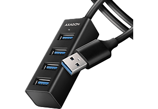 AXAGON USB 3.2 Gen1 mini 4 portos USB HUB, 1,2 méter kábel, fekete (HUE-M1AL)