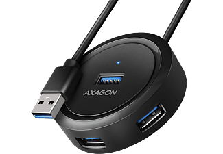 AXAGON USB 3.2 Gen1 kör alakú 4 portos USB HUB, 30 cm kábel, fekete (HUE-P1A)
