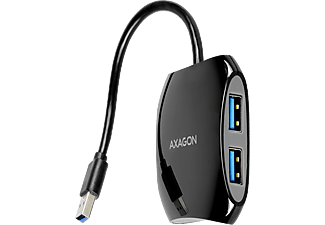 AXAGON USB 3.0 kompakt 4 portos USB HUB, 15 cm kábel, fekete (HUE-S1B)