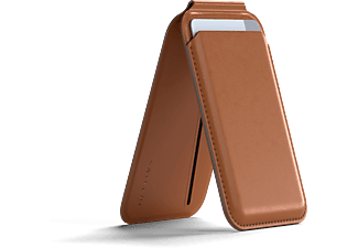 SATECHI Vegán bőr mágneses pénztárca, állvány iPhone 12/13/14/15 modellekhez, barna (ST-VLWN)