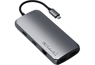 SATECHI USB-C multiport MX adapter, 2xHDMI 4K, Gigabit LAN, 2xUSB-C, 2xUSB-A, microSD, 3,5 jack (ST-UCMXAM)