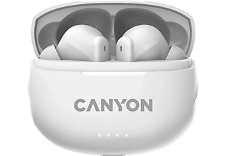 CANYON TWS-8 vezeték nélküli fülhallgató mikrofonnal, Bluetooth, ENC, fehér (CNS-TWS8W)
