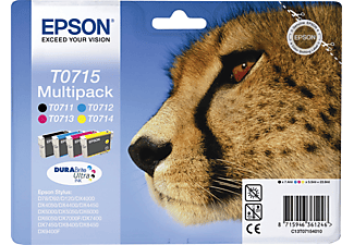 EPSON T0715 Multipack Siyah-Kırmızı-Mavi-Sarı Kartuş 4'lü Paket
