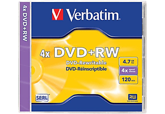VERBATIM DVD+RW újraírható lemez 4,7 GB 4x, normál tokban, SERL