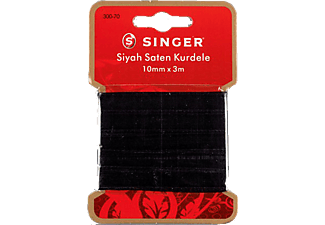 SINGER 300-70 Siyah Saten Kurdele ( 10 mm x 3 m )