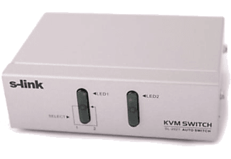 S-LINK SL-2021 2 Port VGA+PS2 1,8 m M/M Kablolu Manuel KWM Switch