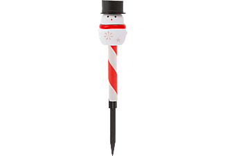 GARDEN OF EDEN 11374A Leszúrható szolár lámpa - hóember kalappal - műanyag - 24 cm