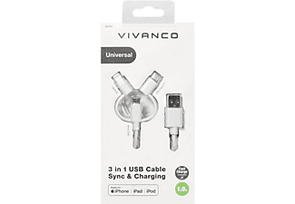 Cable Vivanco 38784 USB Lighting MicroUSB USB C Universal 1m