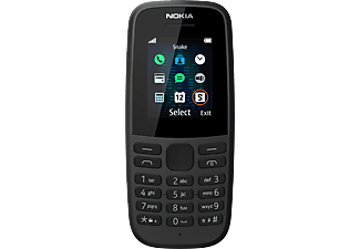NOKIA 105 SingleSIM Fekete nyomógombos kártyafüggetlen Mobiltelefon (2019)