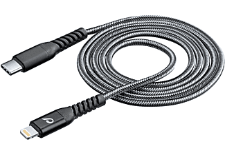 CELLULARLINE Tetra Force Kablo Usb-C Apple Lightning 120cm Data ve Şarj Kablosu Siyah